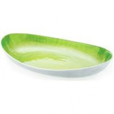 CASA UNO BRUSHED ALIMINIUMN OVAL LIME GREEN BOWL $119.95